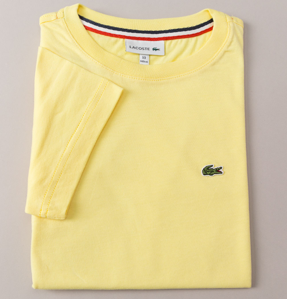 Lacoste Crew Neck Cotton T-Shirt Yellow – Bronx Clothing