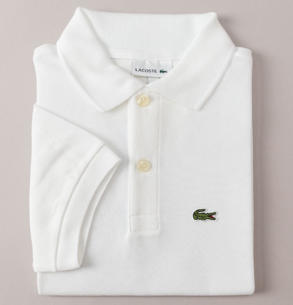 White and gold lacoste shirt Clearance
