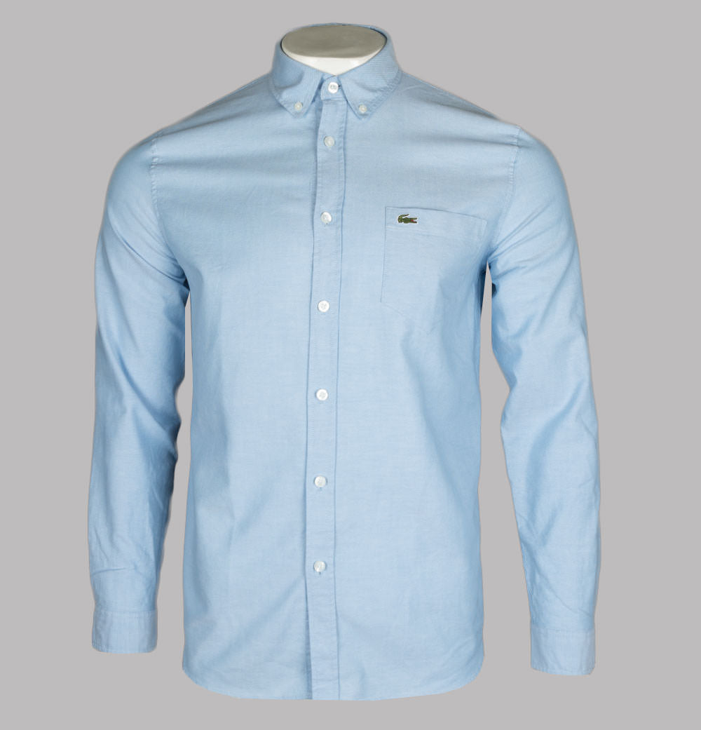Lacoste Regular Fit Cotton Oxford Shirt Blue – Bronx Clothing