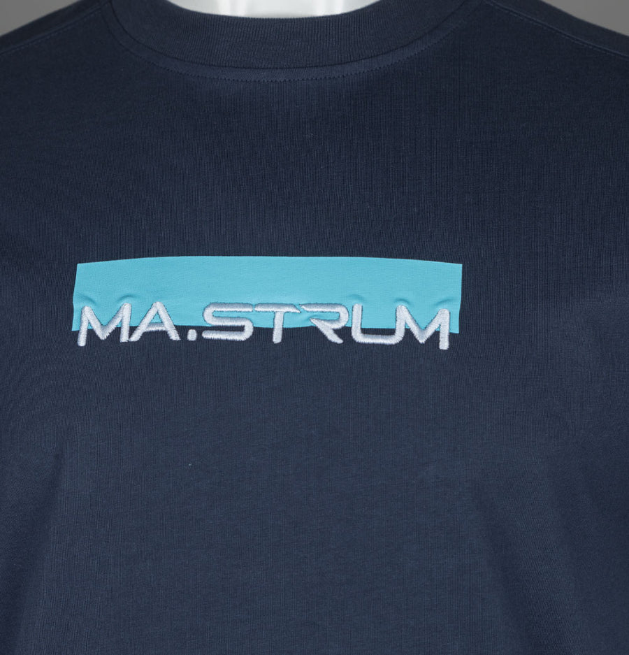 Ma.Strum Block Print T-Shirt Ink Navy/Sea Blue