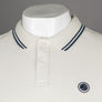 Pretty Green Barton LS Polo Shirt Light Grey