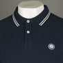 Pretty Green Barton LS Polo Shirt Navy Blue