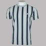 Pretty Green Capella Vertical Stripe T-Shirt Light Blue
