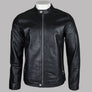 Pretty Green Freeman Leather Jacket Black