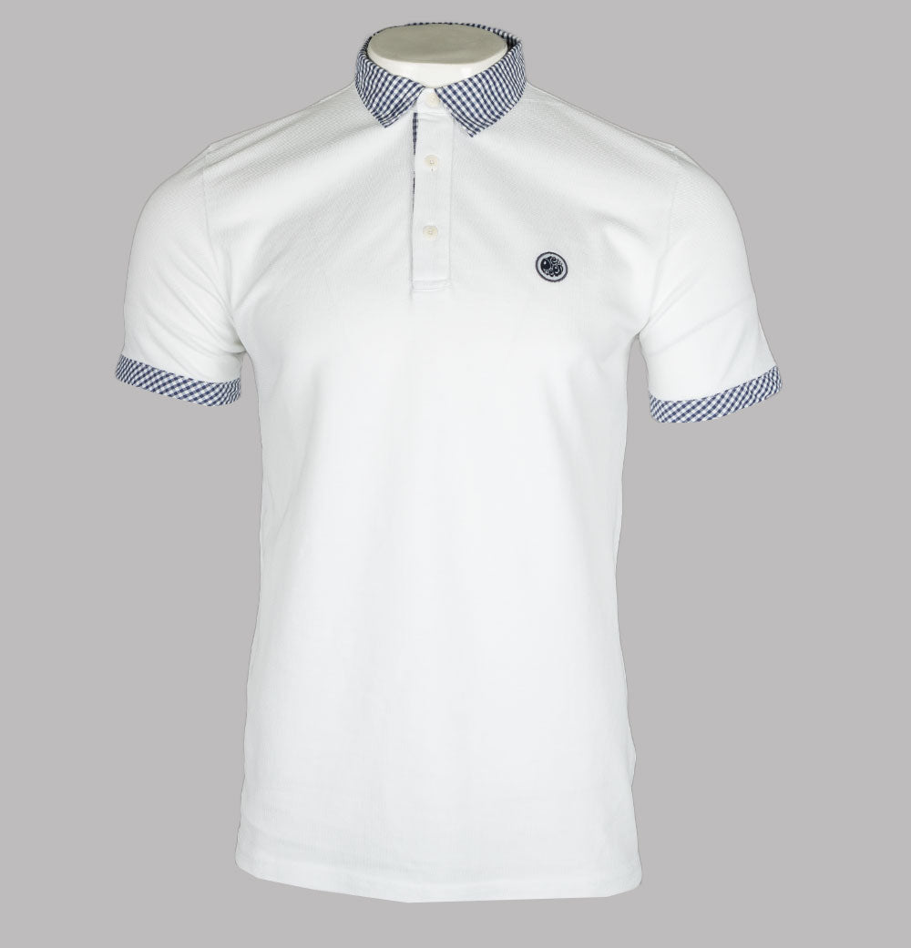 white polo shirt with green trim