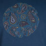 Pretty Green LS Alloway Paisley Logo T-Shirt Navy
