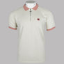 Pretty Green Orion Stripe Collar Polo Stone