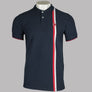 Pretty Green Tilby Vertical Stripe Polo Shirt Navy Blue