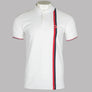Pretty Green Tilby Vertical Stripe Polo Shirt White