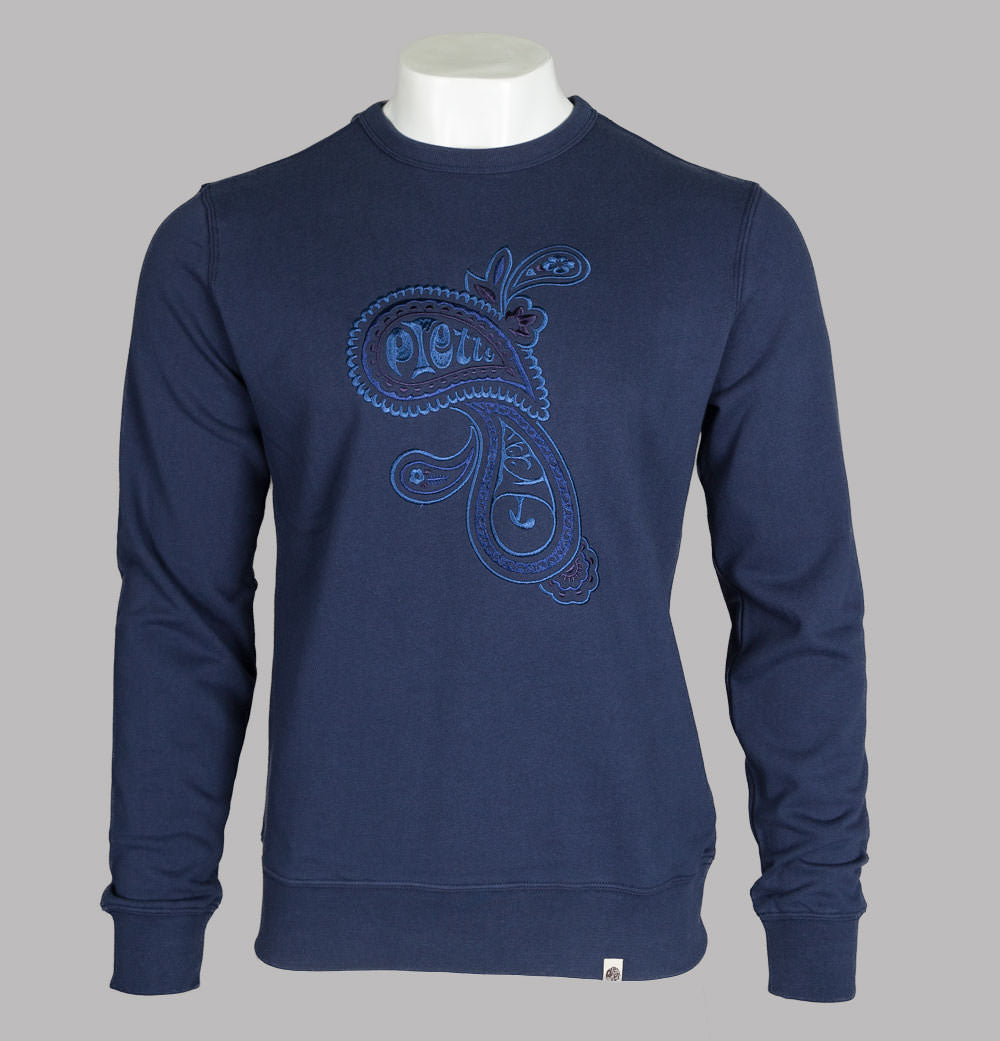 Pretty Green Paisley Embroidery Sweatshirt Navy – Bronx Clothing