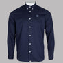Pretty Green Classic Fit Garment Dye Shirt Navy