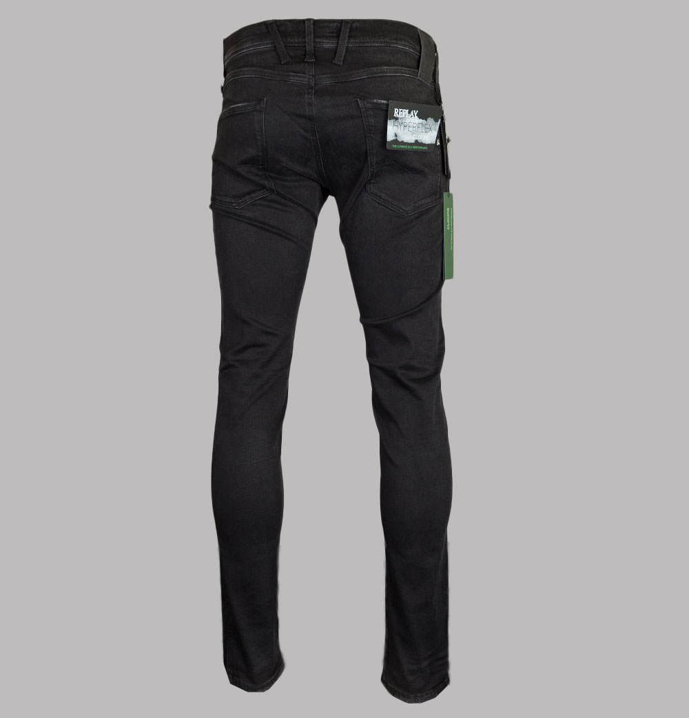 Replay Anbass Slim Fit Hyperflex Clouds Jeans Black – Bronx Clothing