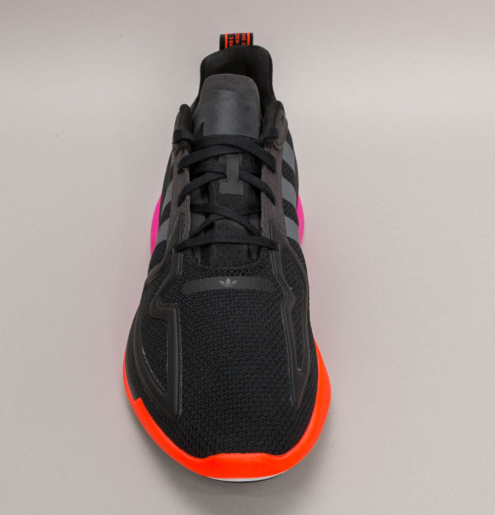 Adidas ZX 2K Flux Trainers Core Black/Shock Pink – Bronx Clothing
