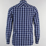 Fred Perry Herringbone Gingham Shirt Mid Blue