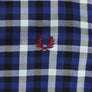 Fred Perry Herringbone Gingham Shirt Mid Blue