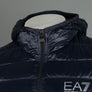 EA7 Quilted Down Hooded Jacket Night Blue