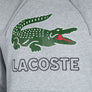 Lacoste Embroidered Signature Logo Hooded Sweatshirt Light Grey
