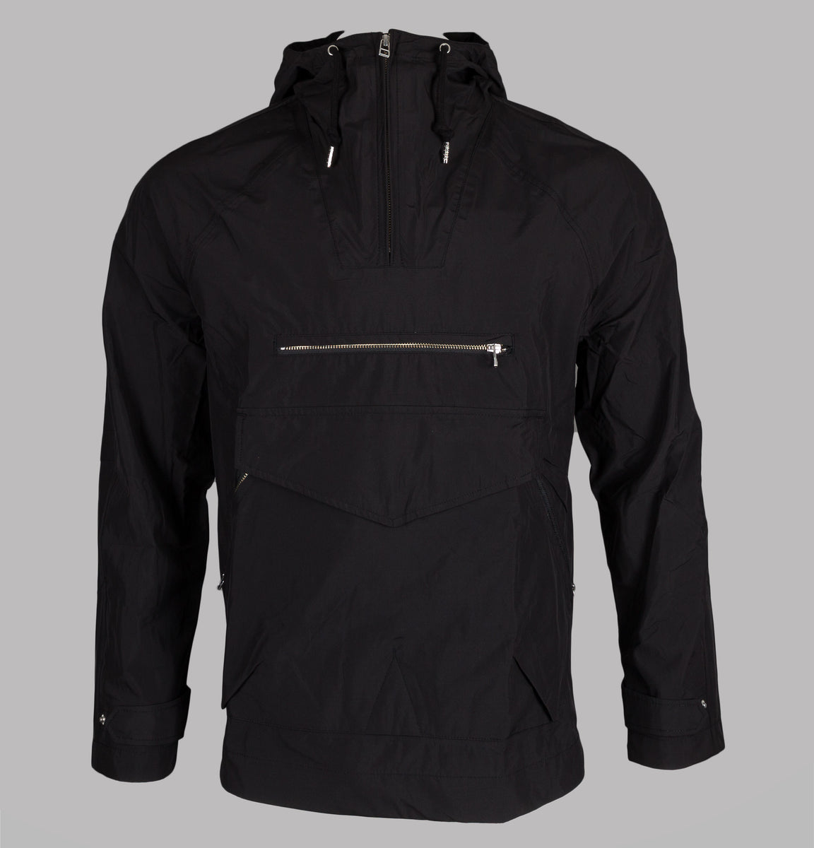 Pretty Green Water Resistant Overhead Hooded Jacket Black – Bronx