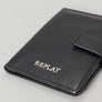 Replay Large Leather Wallet Black
