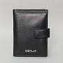 Replay Large Leather Wallet Black