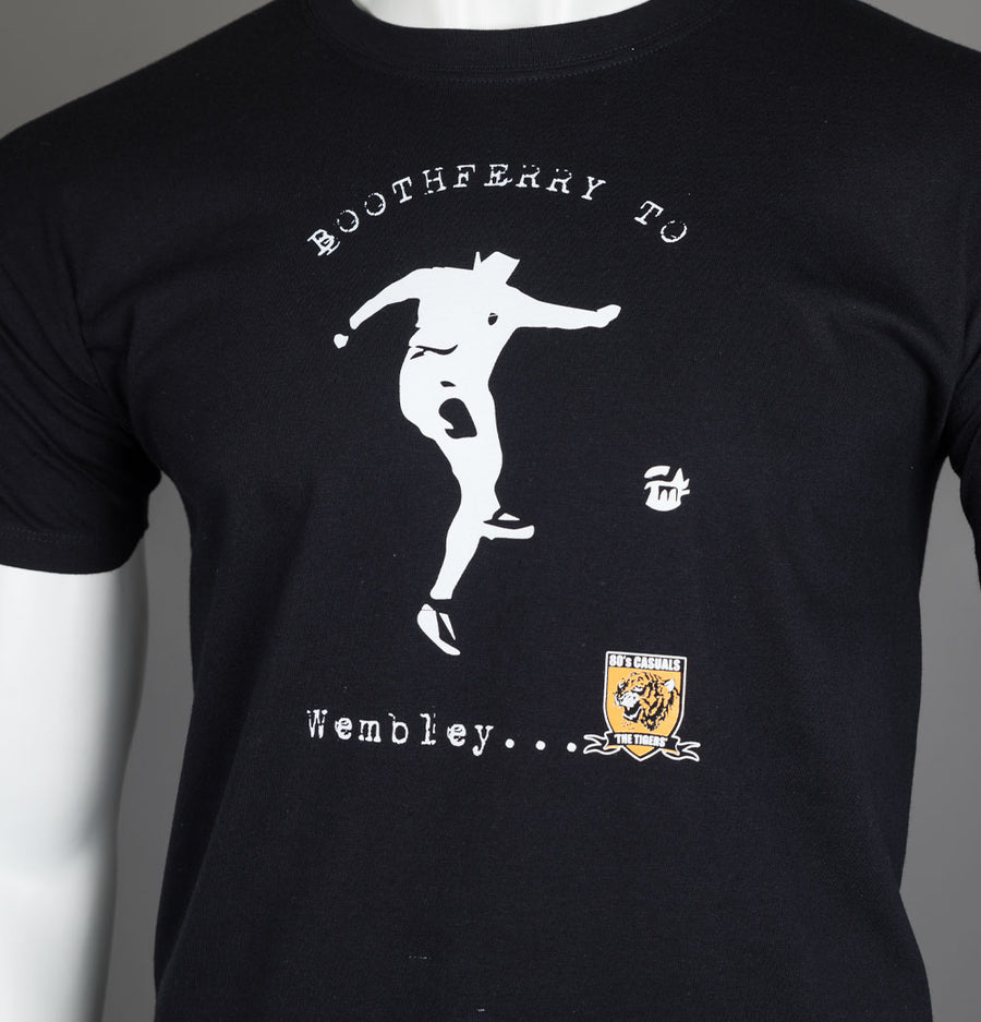 80s Casuals Boothferry To Wembley T-Shirt Black