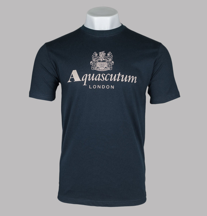 Aquascutum Big Logo T-Shirt Navy