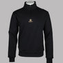 Aquascutum Centred Logo 1/4 Zip Fleece Back Sweatshirt Black
