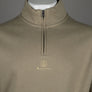 Aquascutum Centred Logo 1/4 Zip Fleece Back Sweatshirt Khaki