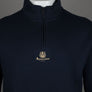 Aquascutum Centred Logo 1/4 Zip Fleece Back Sweatshirt Navy