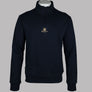 Aquascutum Centred Logo 1/4 Zip Fleece Back Sweatshirt Navy