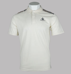Aquascutum Club Check Details Polo Shirt Old White