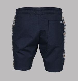 Aquascutum Club Check Details Shorts Navy