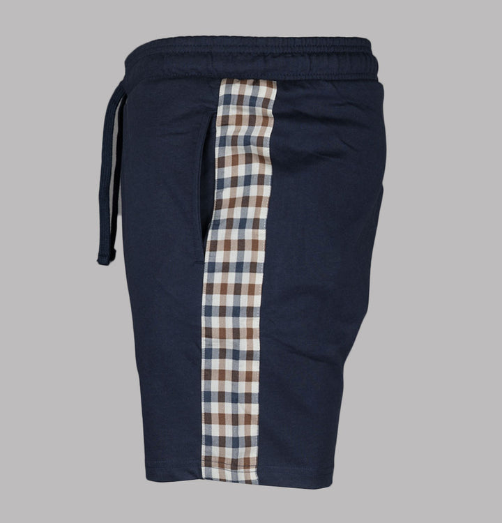 Aquascutum Club Check Details Shorts Navy