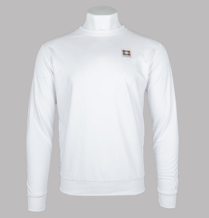 Aquascutum Club Check Patch Sweatshirt White