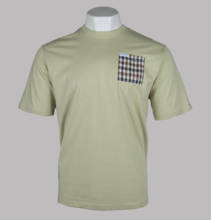 Aquascutum Club Check Pocket T-Shirt Beige