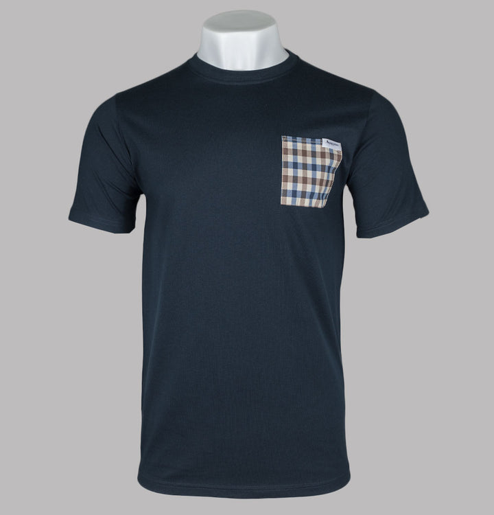 Aquascutum Club Check Pocket T-Shirt Navy