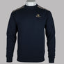 Aquascutum Club Check Shoulder Crew Neck Fleece Back Sweatshirt Navy