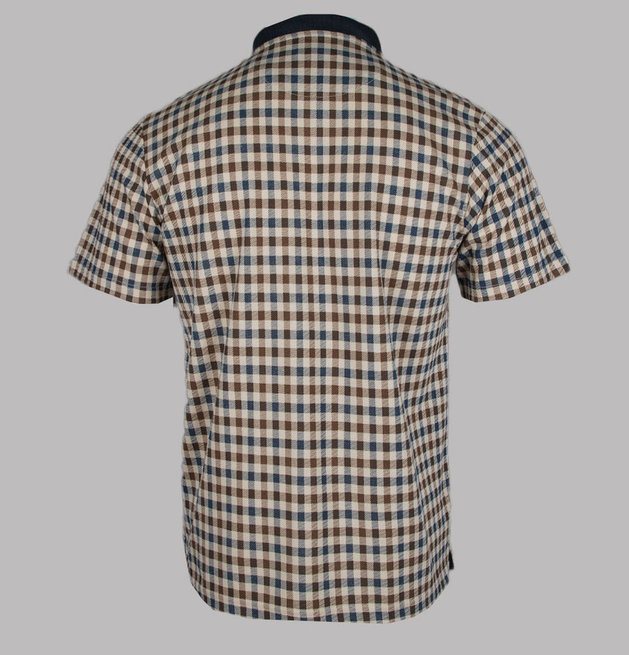Aquascutum Iconic Check Polo Shirt Navy