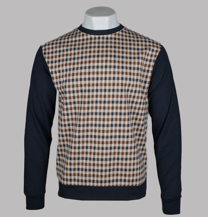 Aquascutum Iconic Front Check Sweatshirt Navy