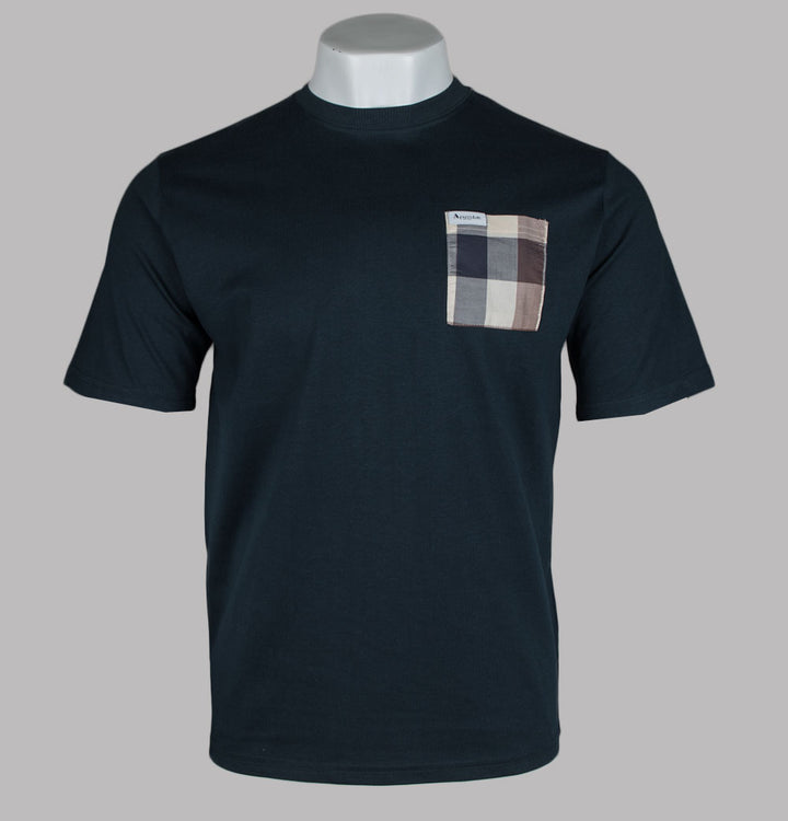 Aquascutum Macro Club Check Pocket T-Shirt Navy