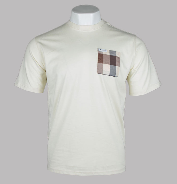 Aquascutum Macro Club Check Pocket T-Shirt Old White