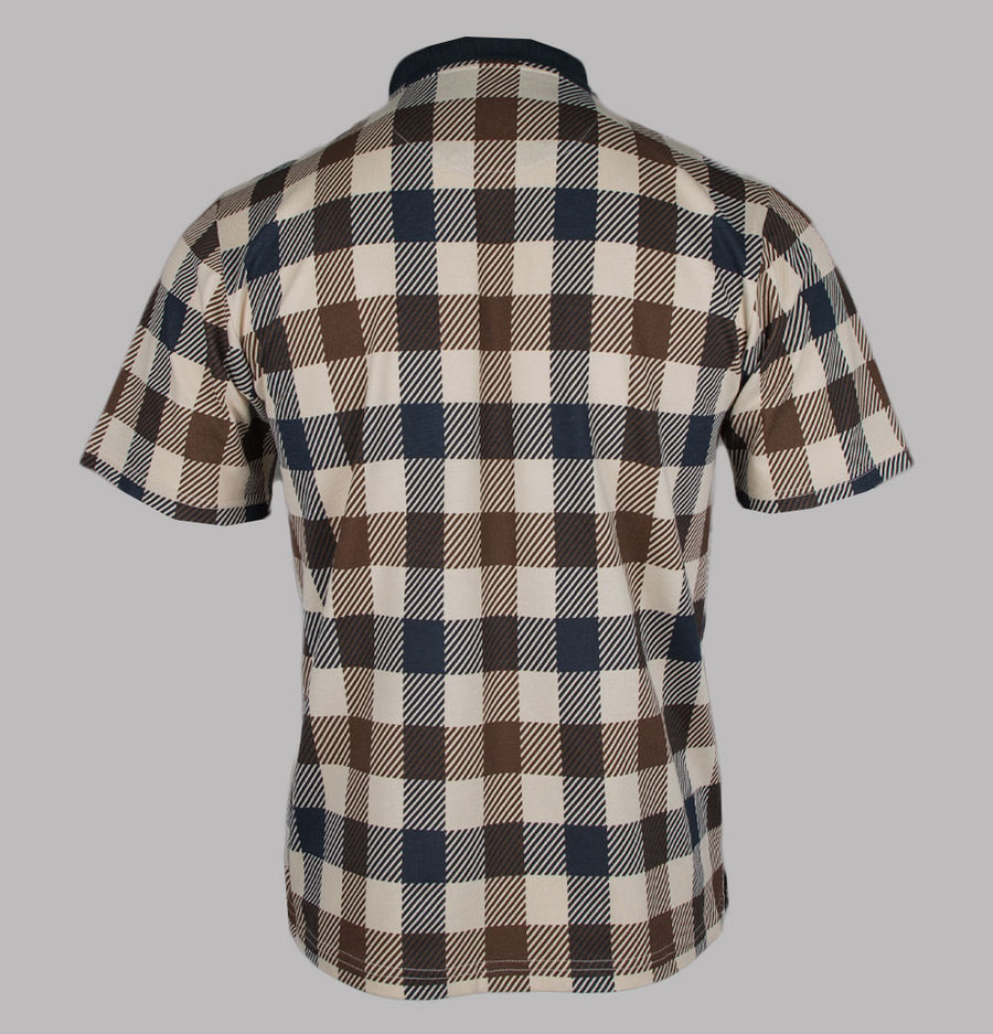 Aquascutum Macro Iconic Check Polo Shirt Navy