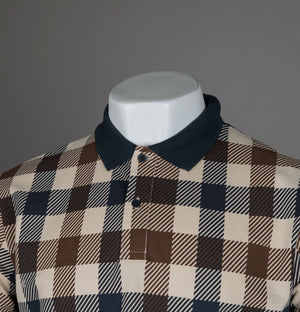 Aquascutum Macro Iconic Check Polo Shirt Navy