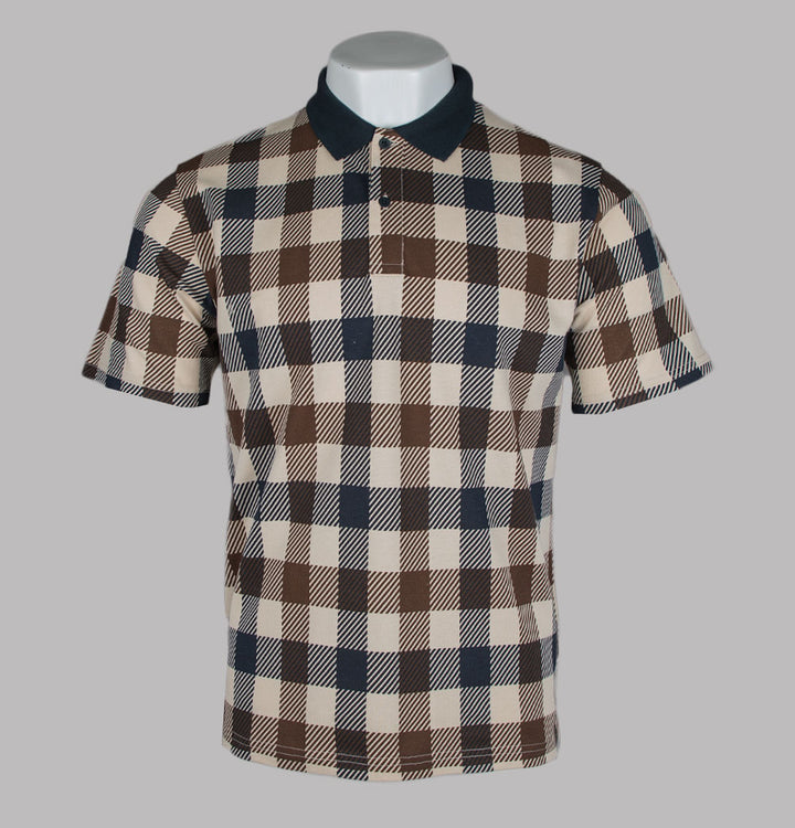 Aquascutum Macro Iconic Check Polo Shirt Navy