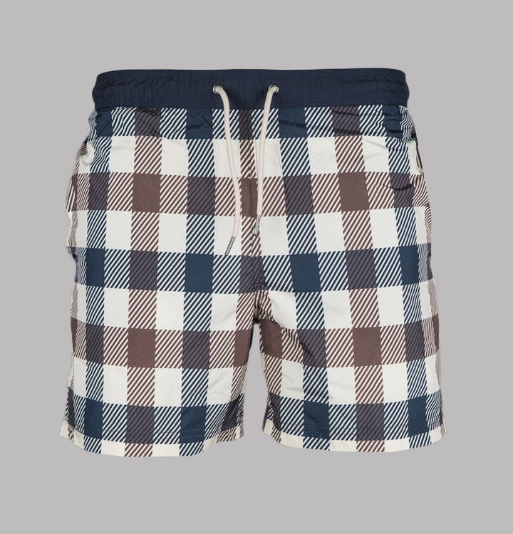 Aquascutum Macro Iconic Volley Swim Shorts Club Check