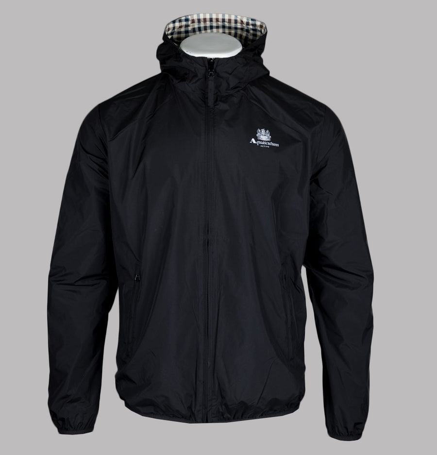 Aquascutum Reversible Hooded Sailor Jacket Black/Club Check