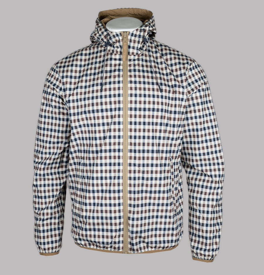 Aquascutum Reversible Hooded Sailor Jacket Khaki/Club Check