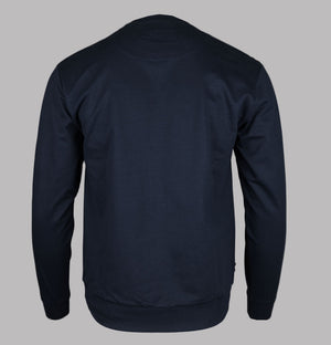 Aquascutum Small Logo Club Check Details Sweatshirt Navy