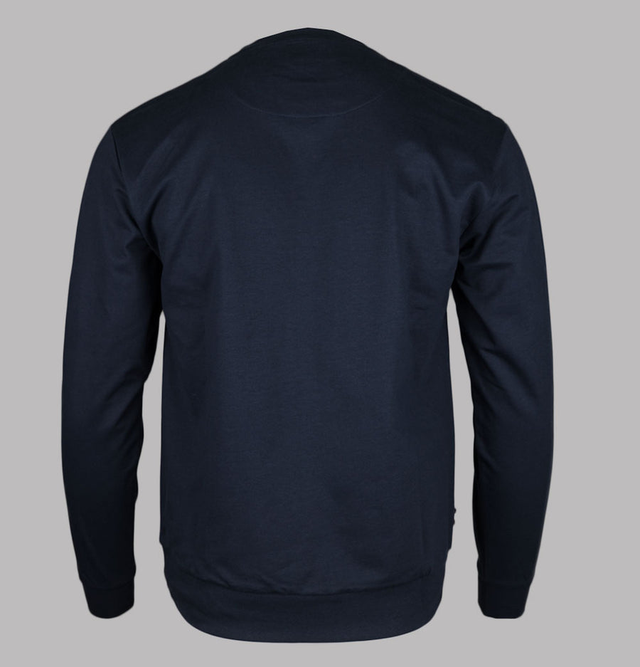 Aquascutum Small Logo Club Check Details Sweatshirt Navy