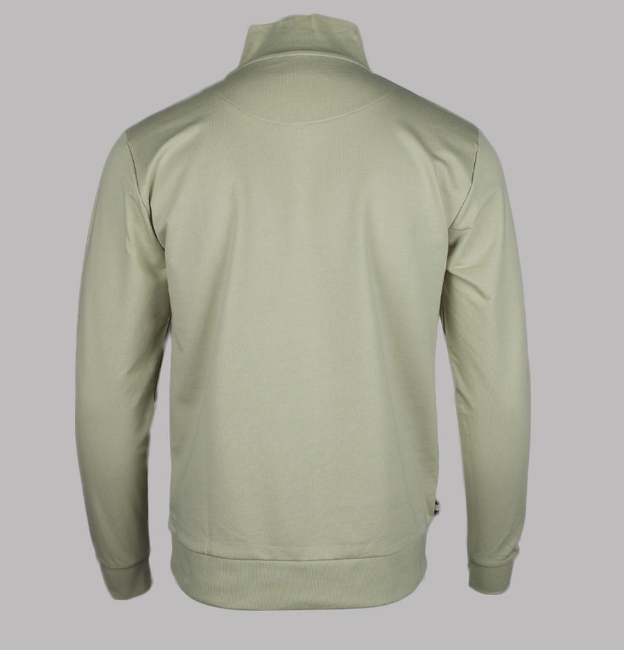 Aquascutum Small Logo Quarter Zip Sweatshirt Beige